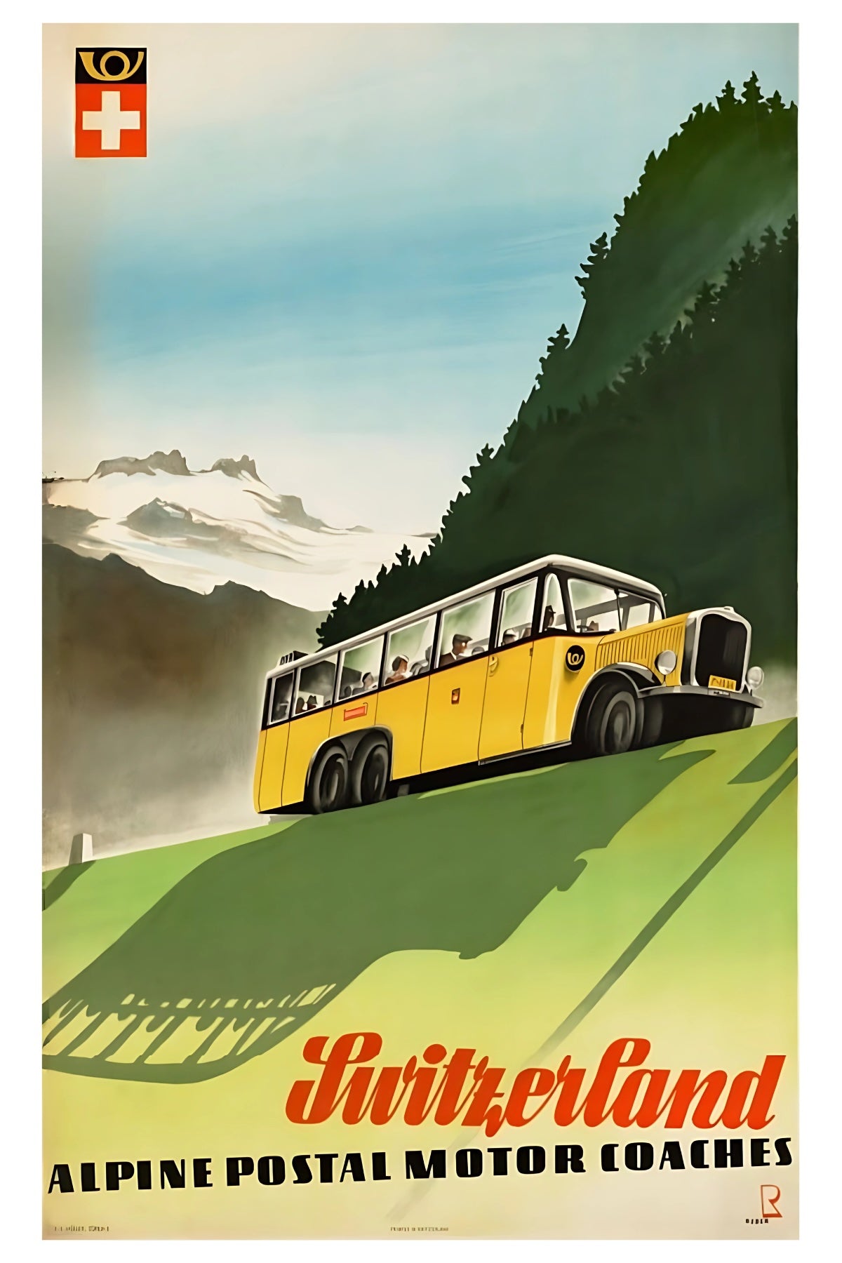 Schweiz Alpine Motor Coaches Postkarte