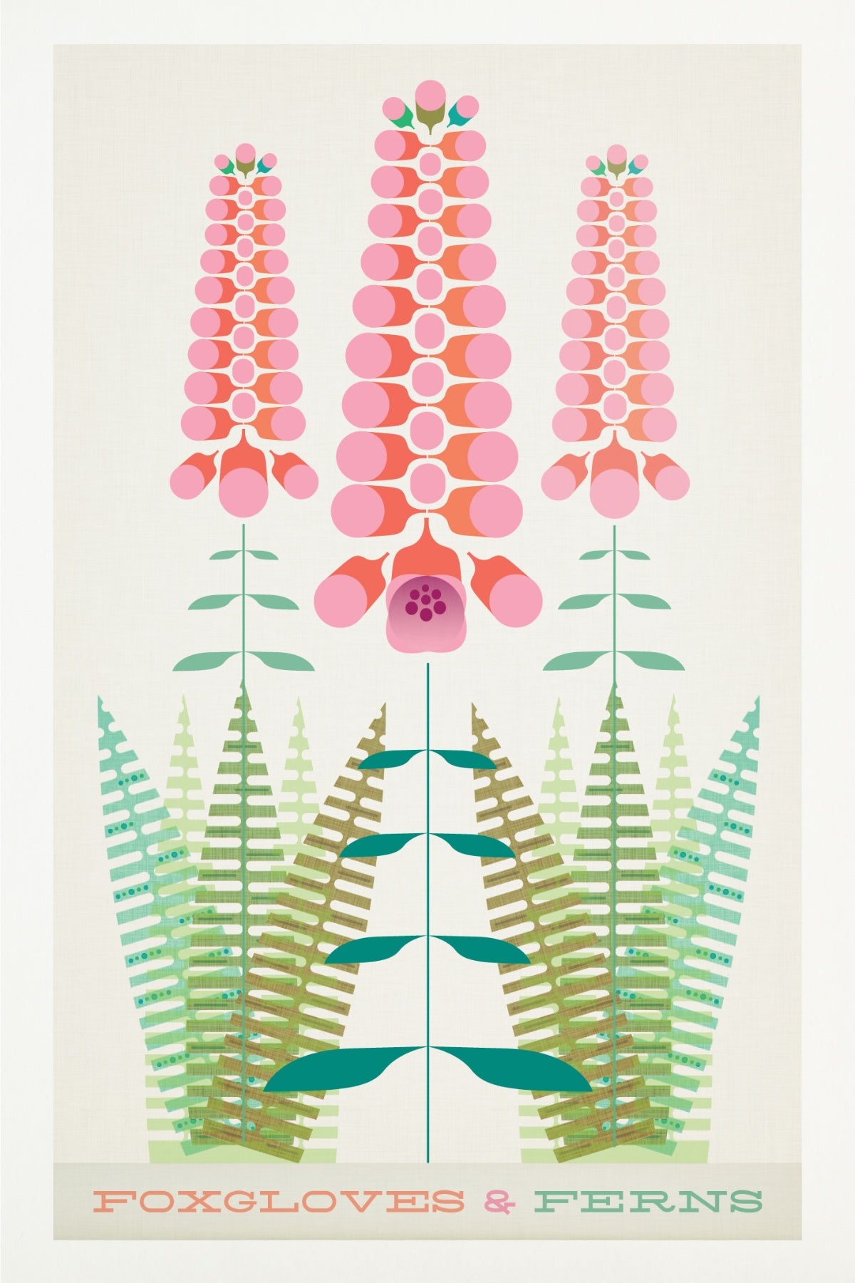Foxgloves & Ferns Postcard