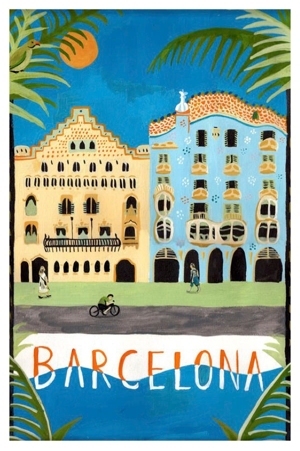 Barcelona Vintage Postkarte