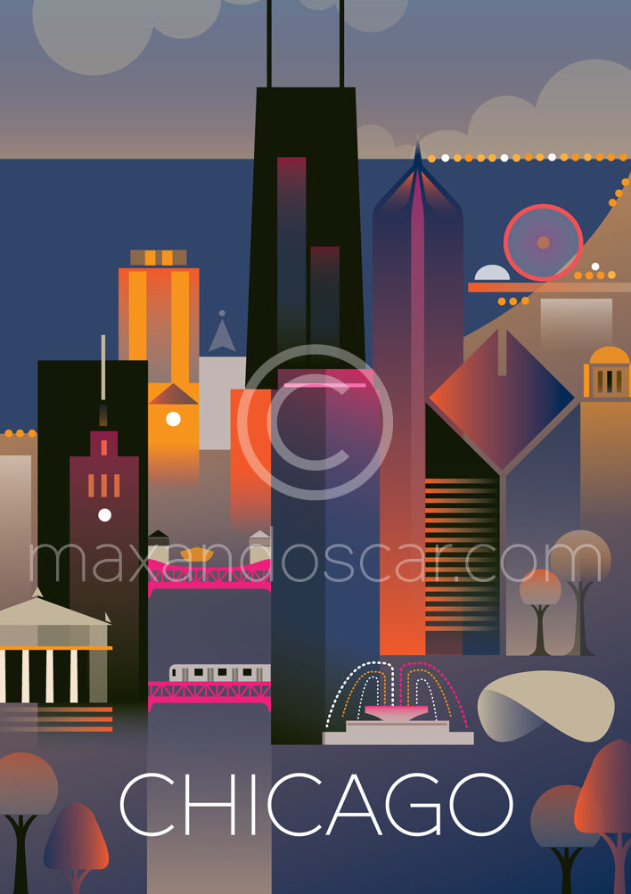 CHICAGO POSTKARTE