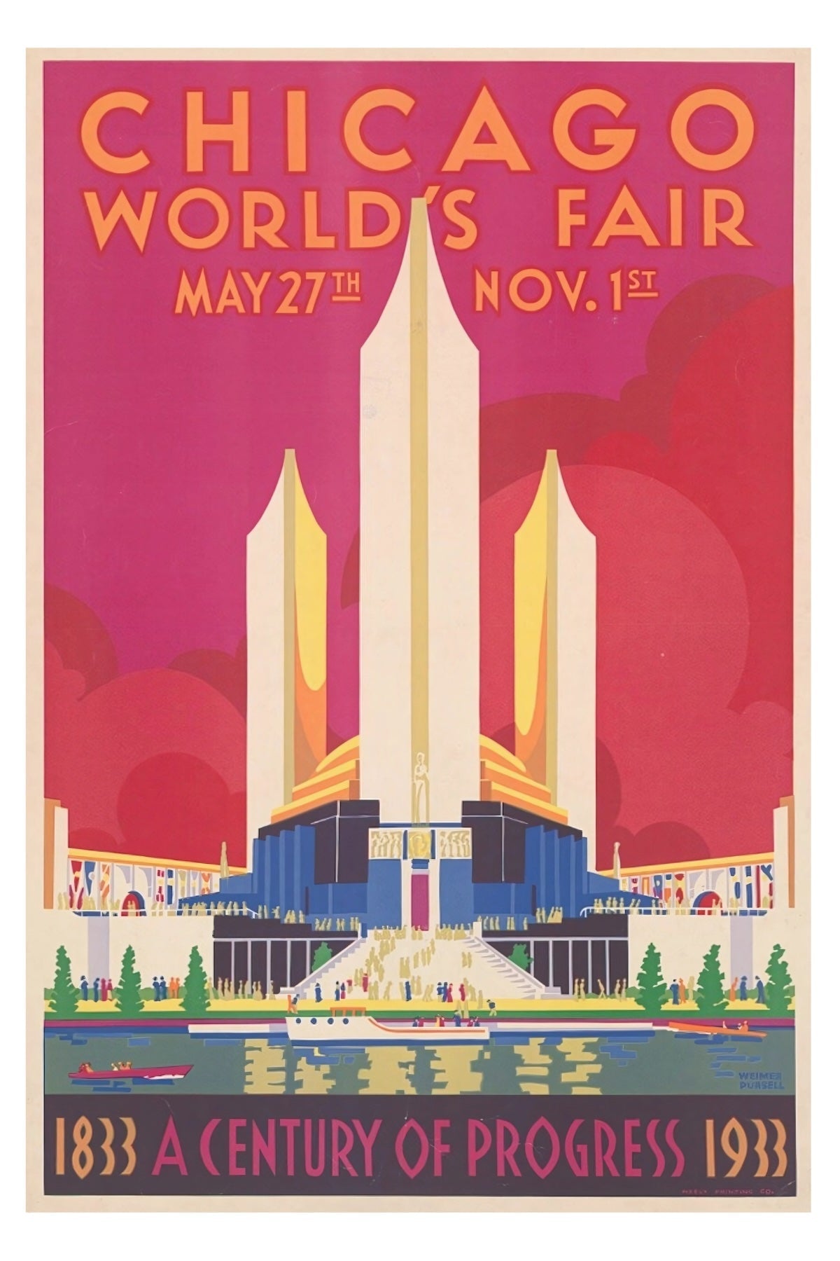 Postkarte der Weltausstellung Chicago 1933