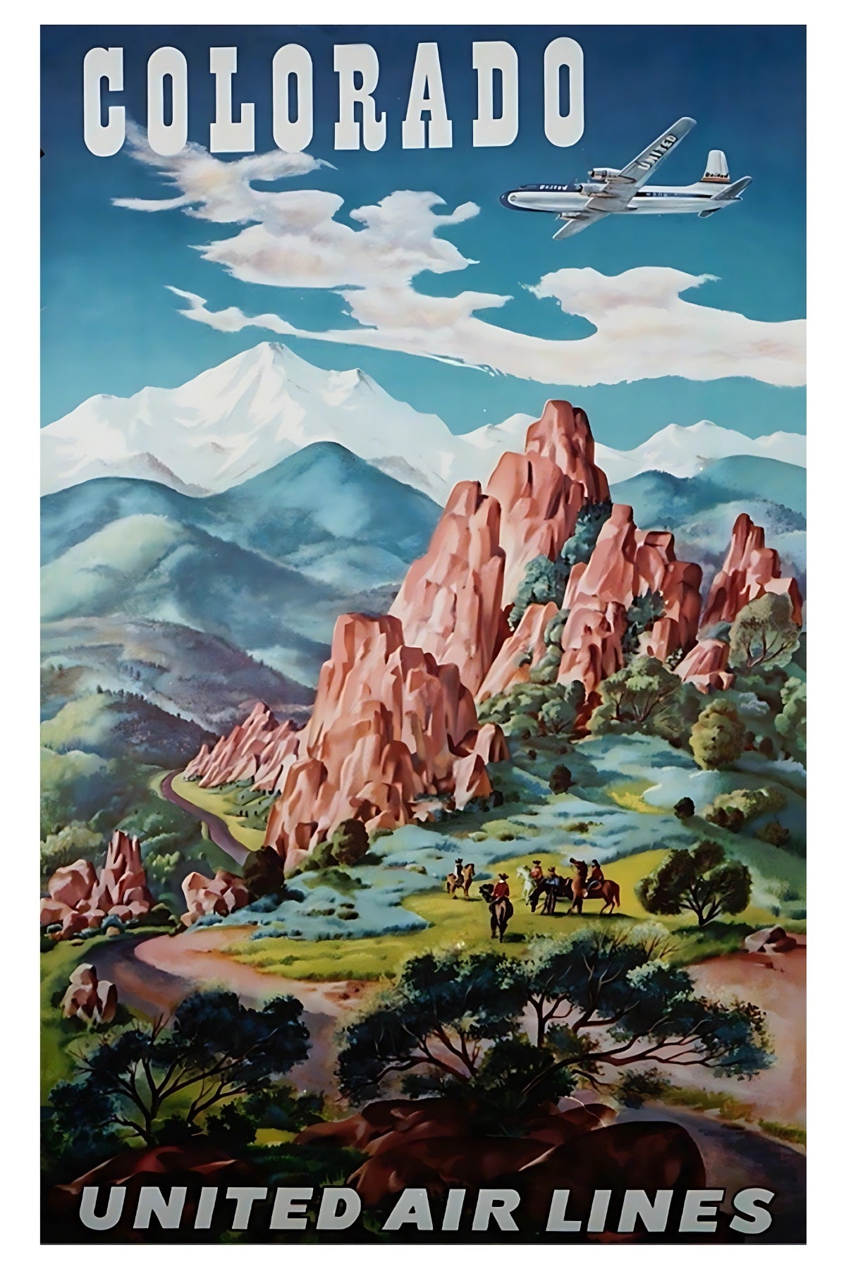 Colorado United Air Lines Postal Card