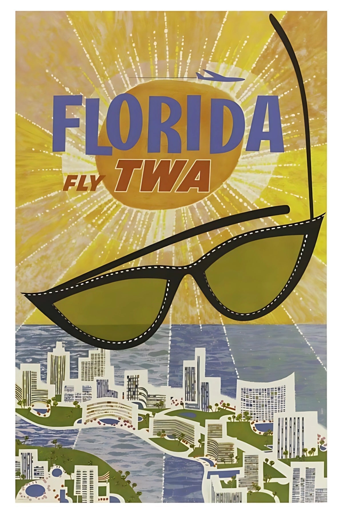 Florida TWA Postkarte