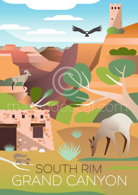 Grand Canyon National Park, Südrand Postkarte