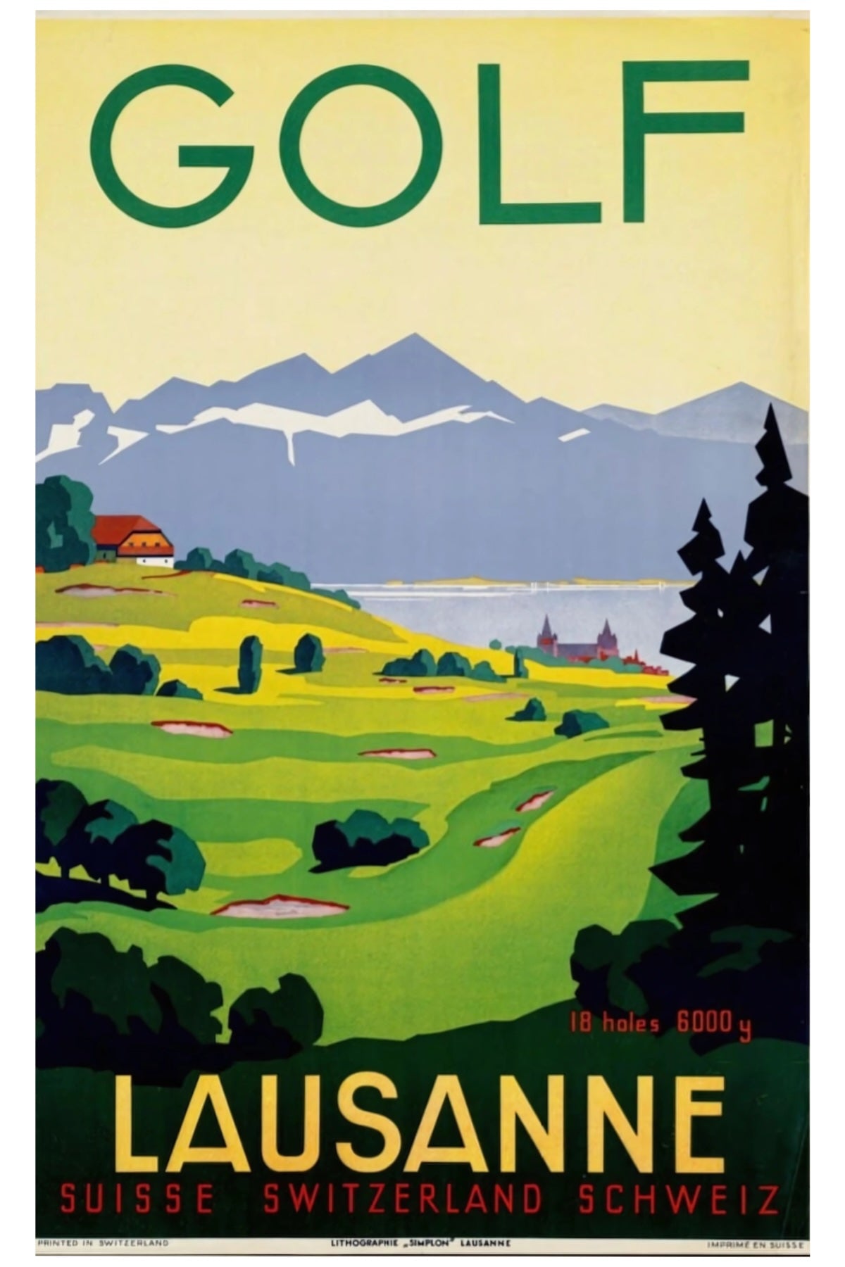 Lausanne Golf Postkarte