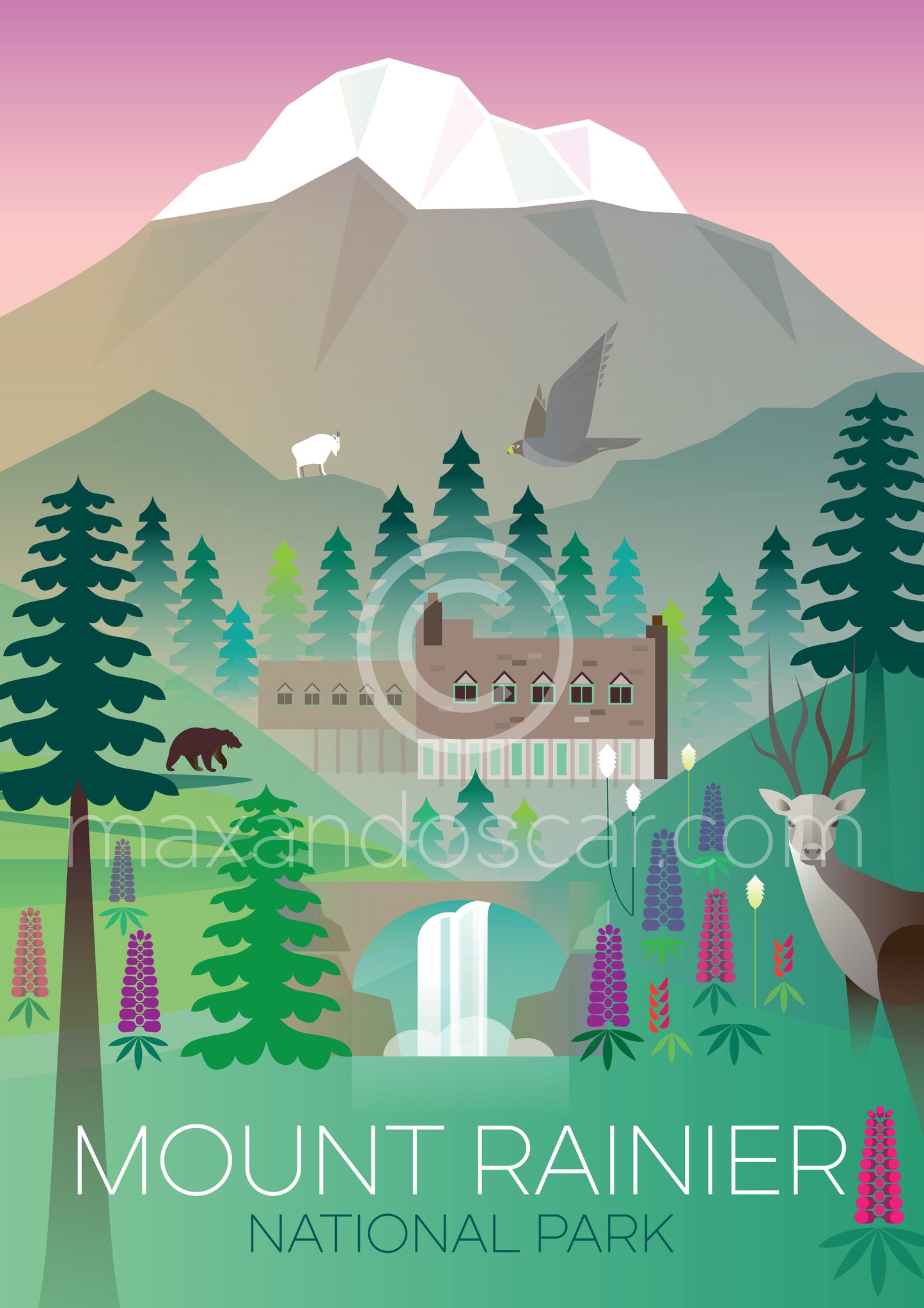 Mount Rainier Nationalpark Postkarte