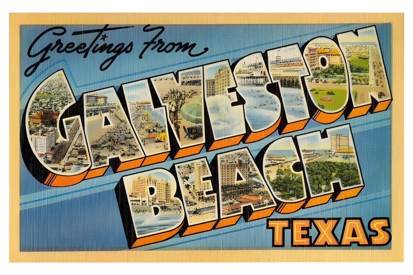 Greetings From Galveston Beach Postal Card
