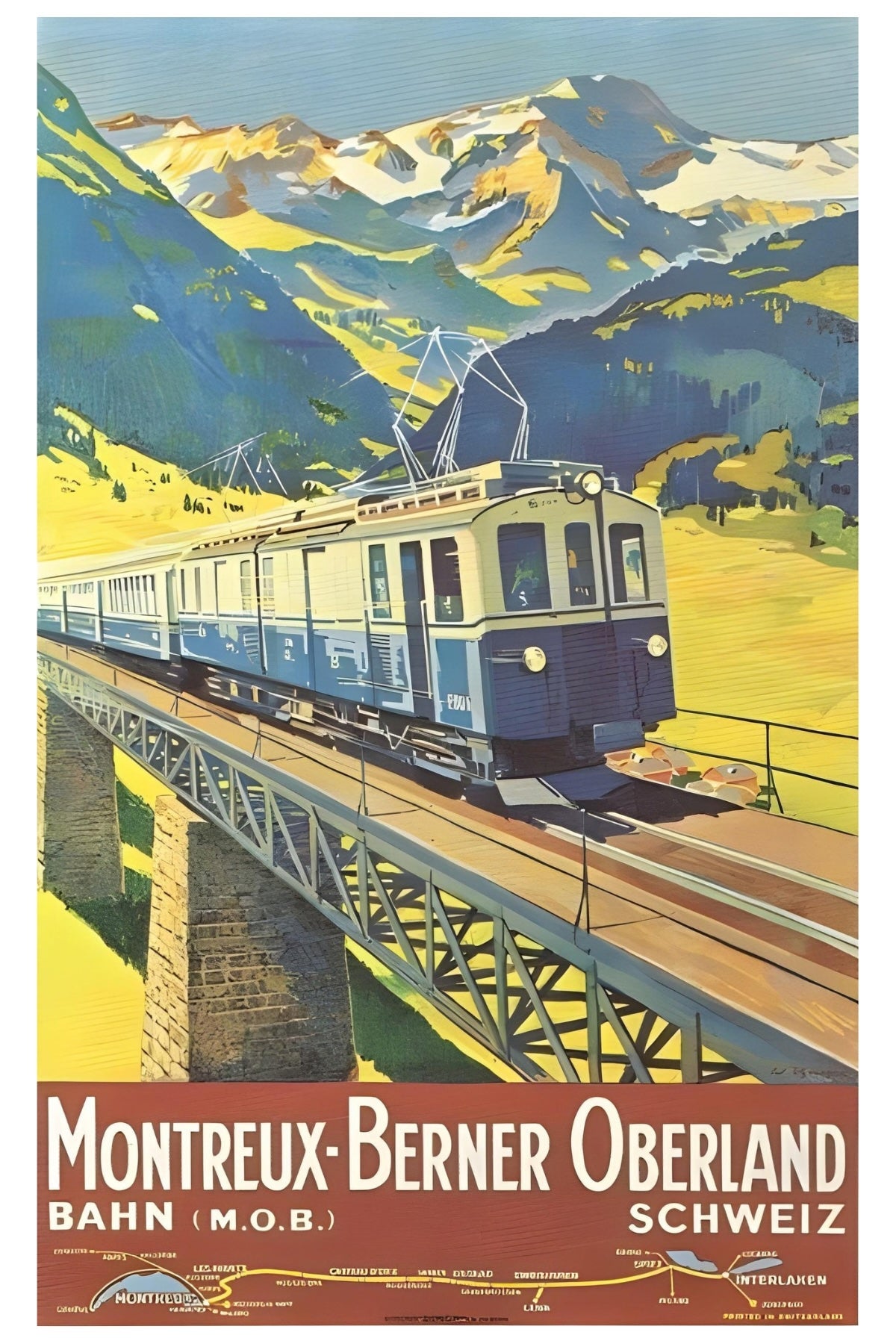 Montreaux-Berner Oberland Postal Card