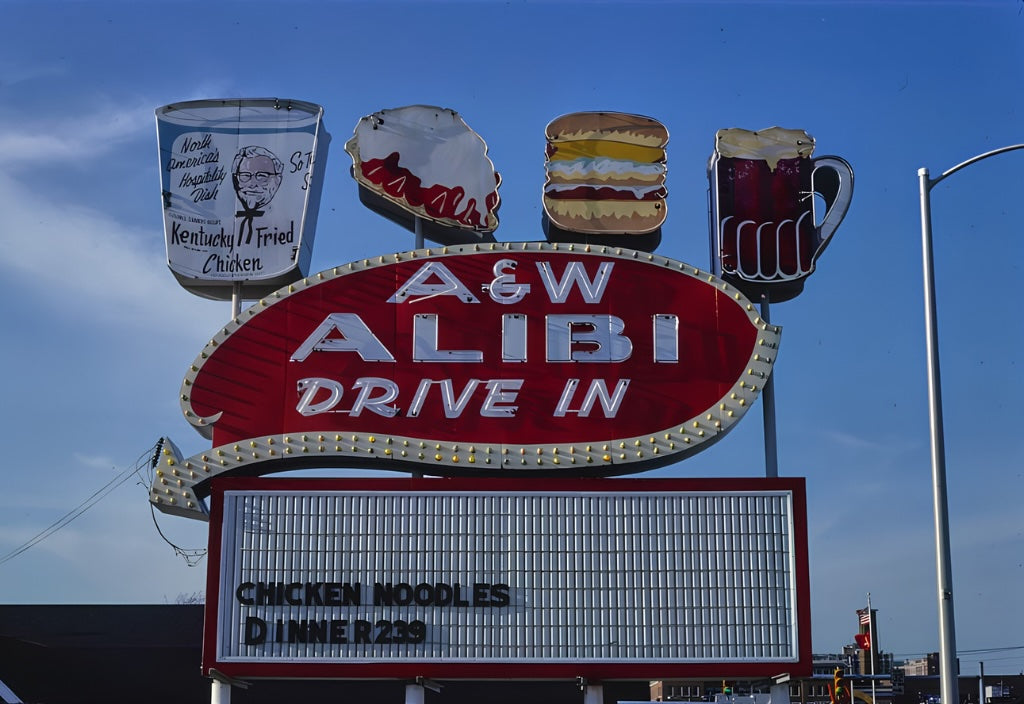 A & W Alibi Drive In Postal Card