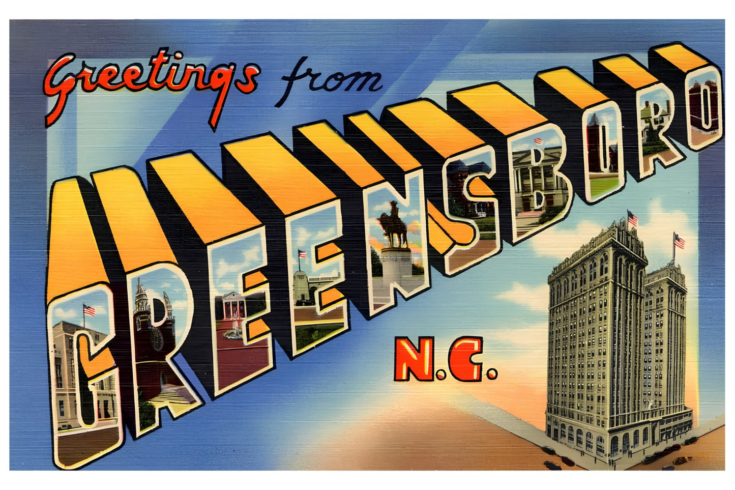 Greetings From Greensboro, North Carolina Postal Card