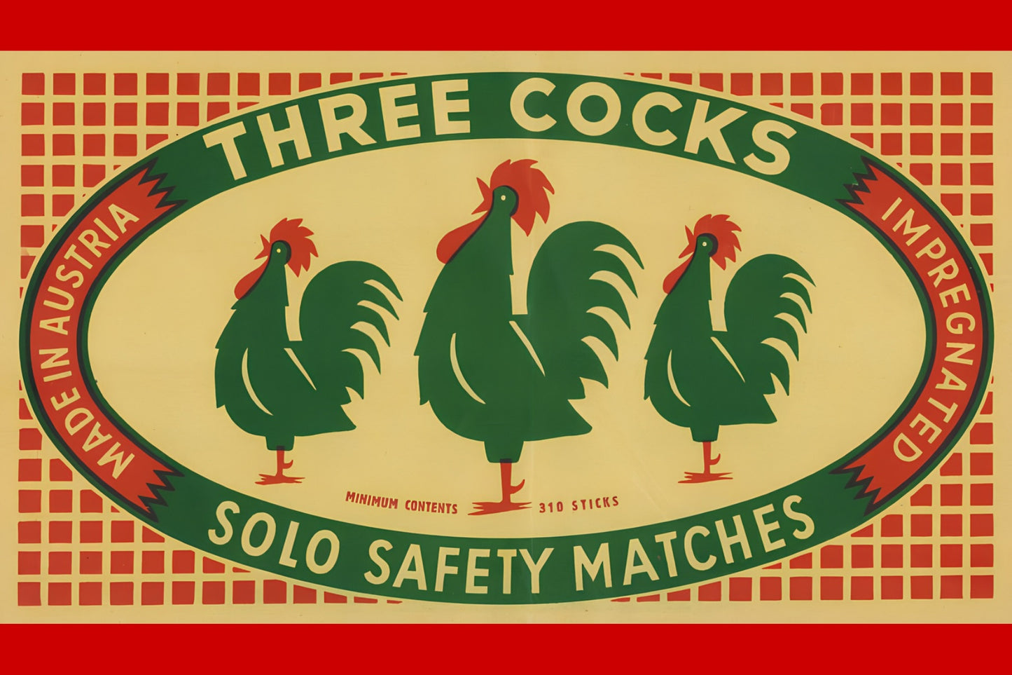 Three Cocks Matches Postal Card
