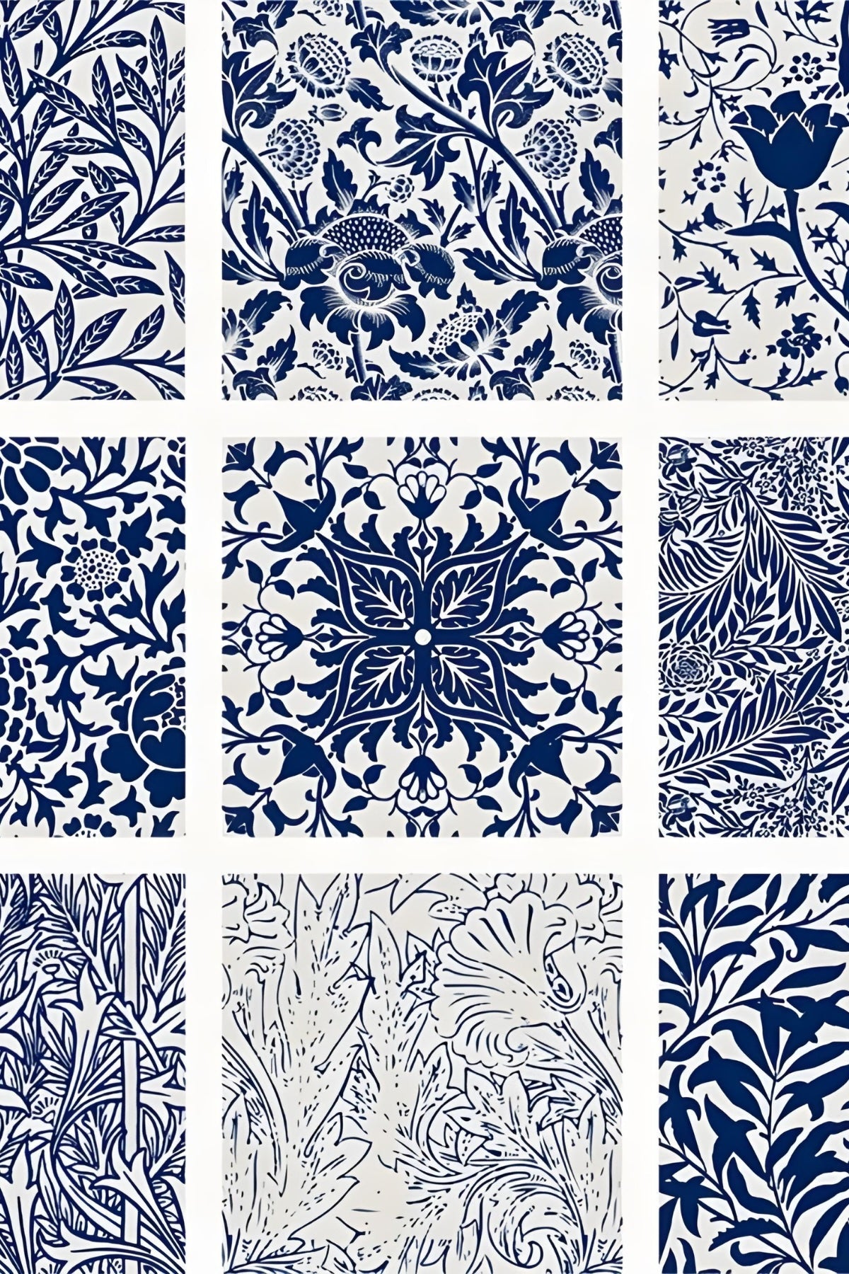 Blaue Tapeten-Postkarte