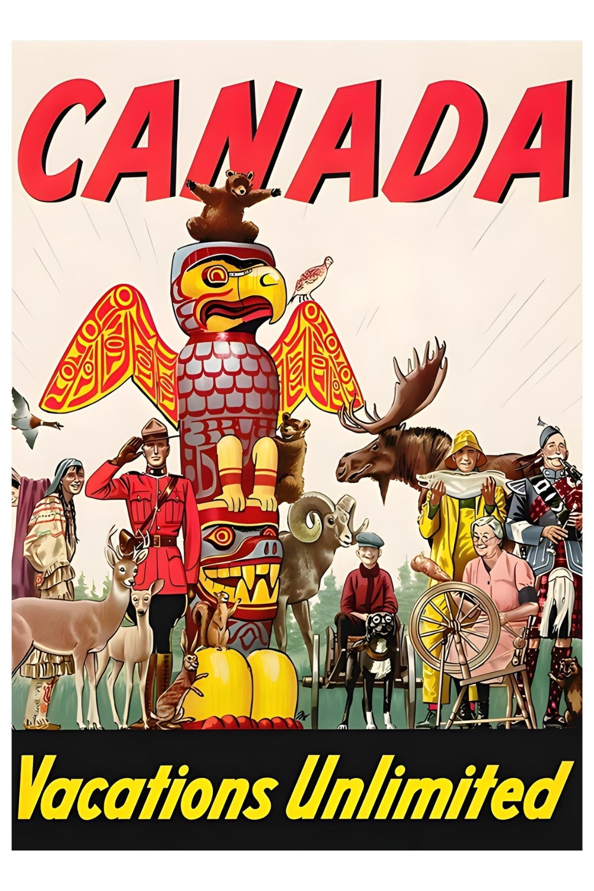 Postkarte „Canada Vacations Unlimited“