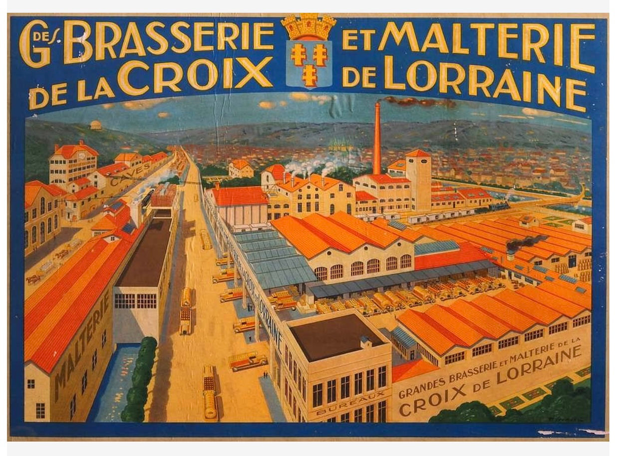 Postkarte „Brasserie et Malterie de La Croix de Lorraine“.