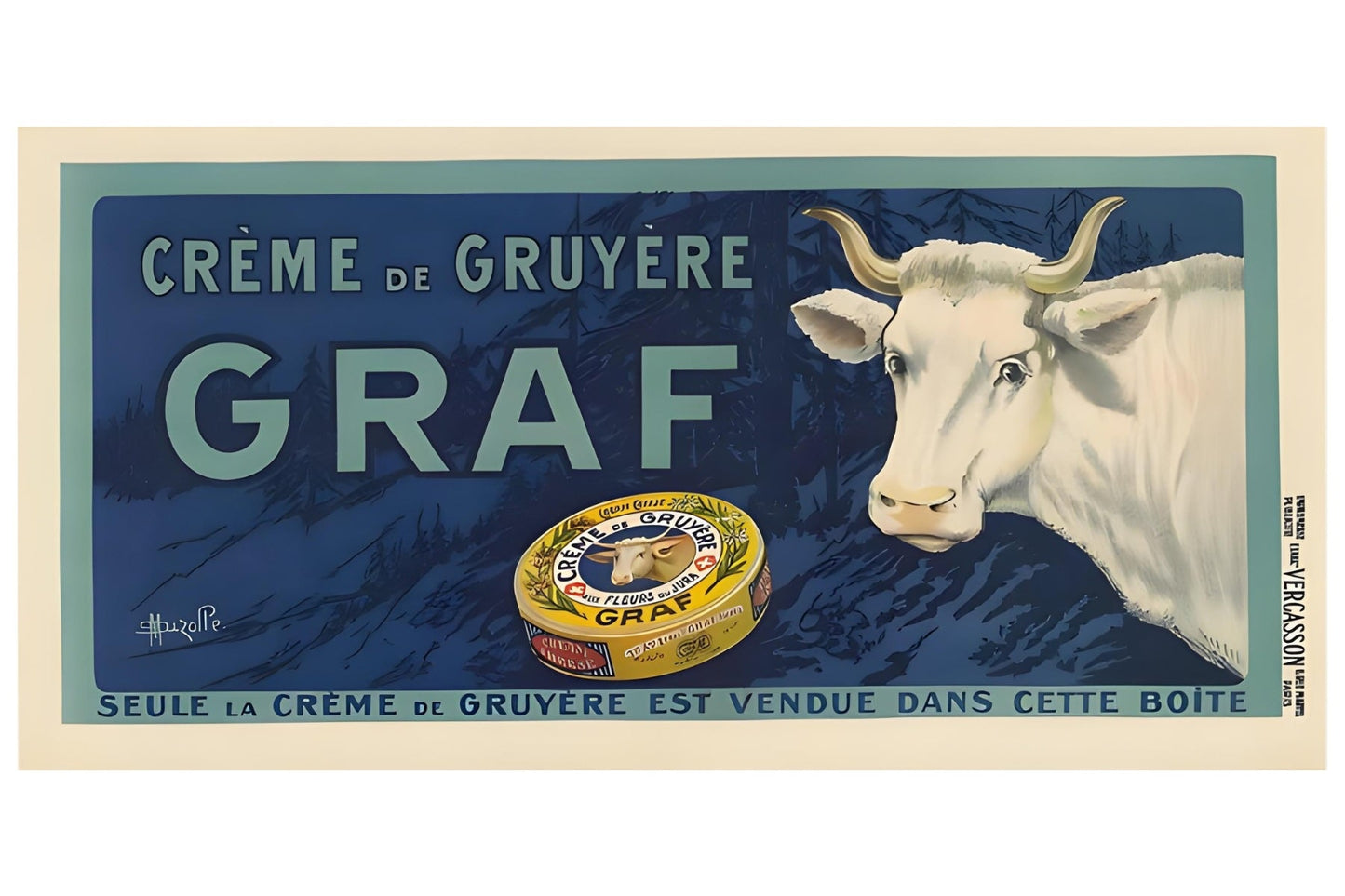 Postkarte „Creme de Gruyere Graf“.