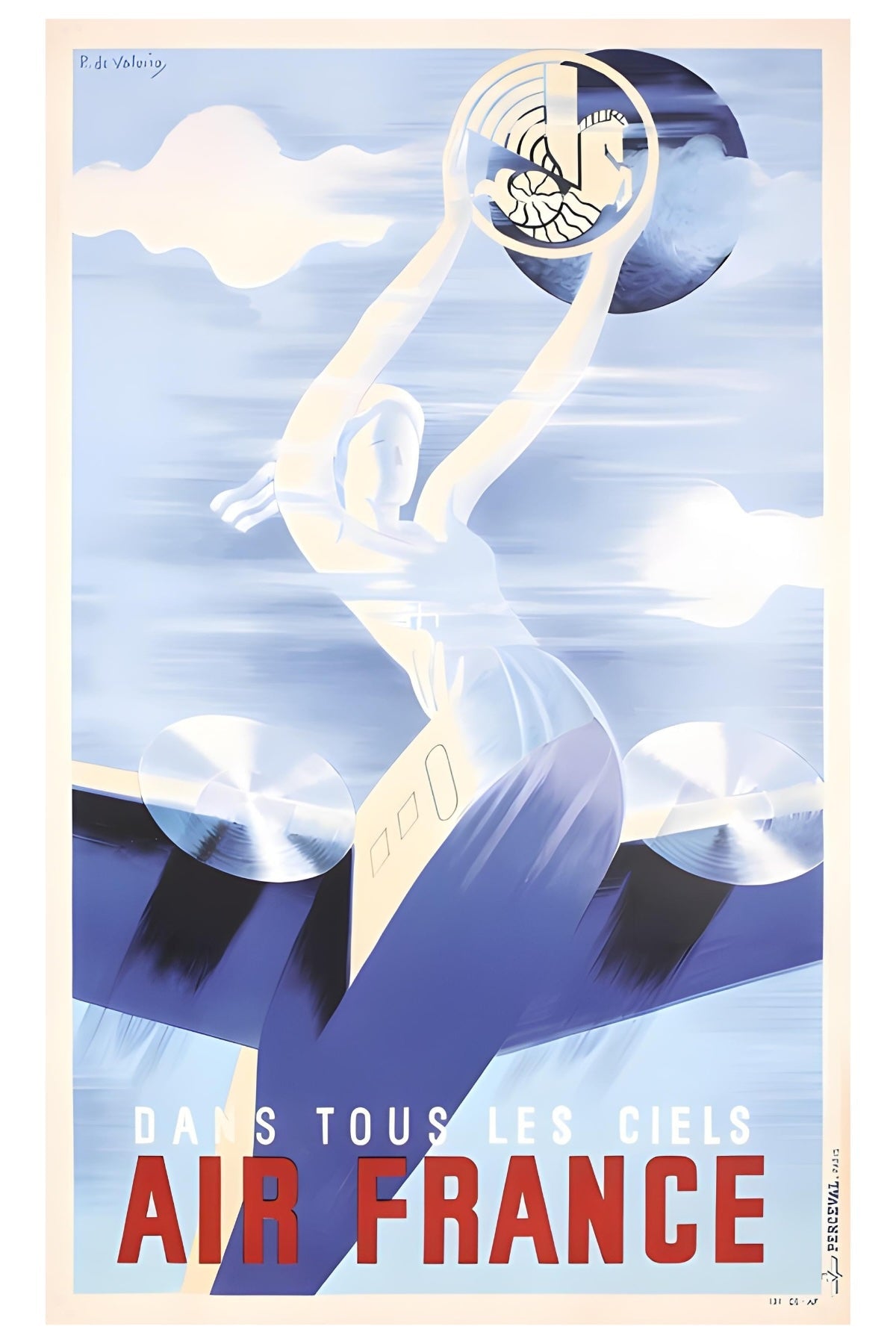 Dans Tous Les Ciel Air France-Postkarte