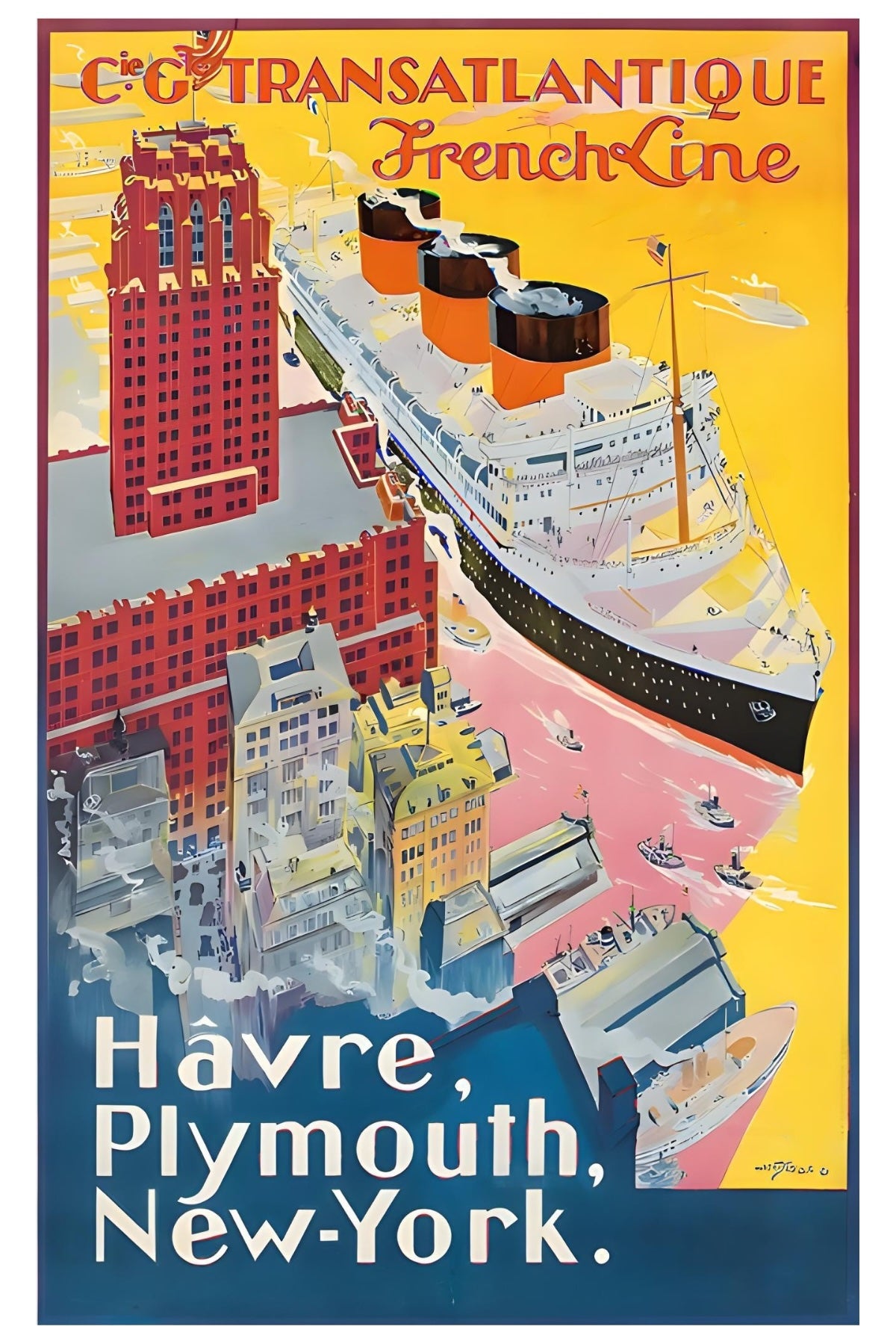 Havre, Plymouth, New York Postkarte