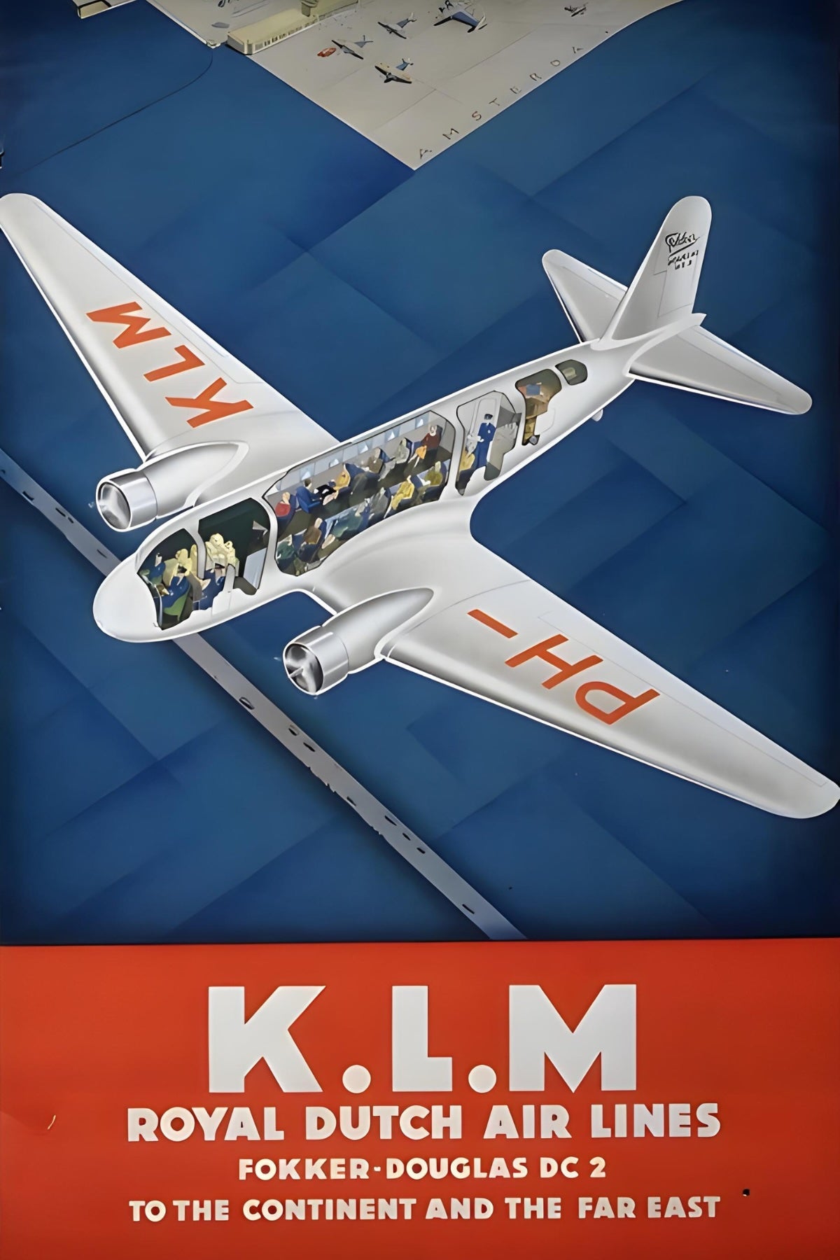 KLM DC 2 Postal Card