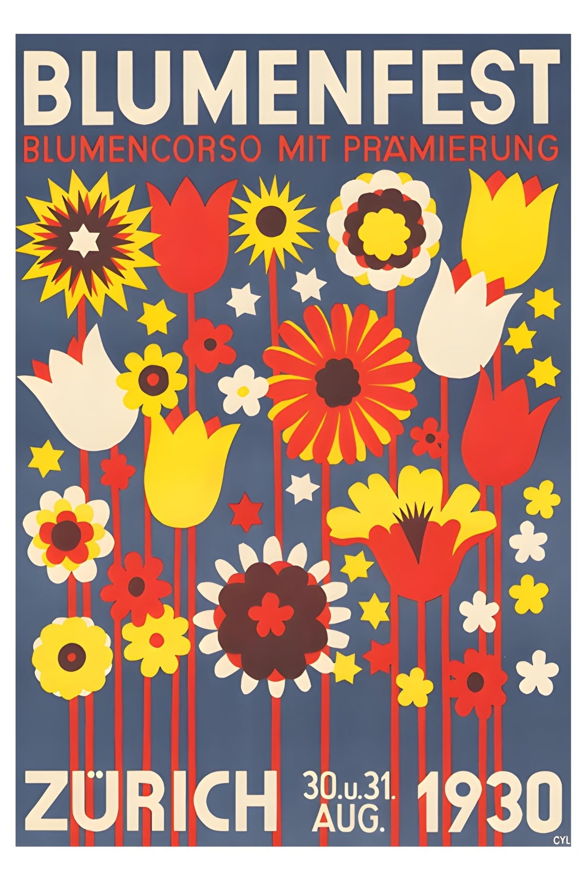 Blumenfest Zurich 1930 Postal Card