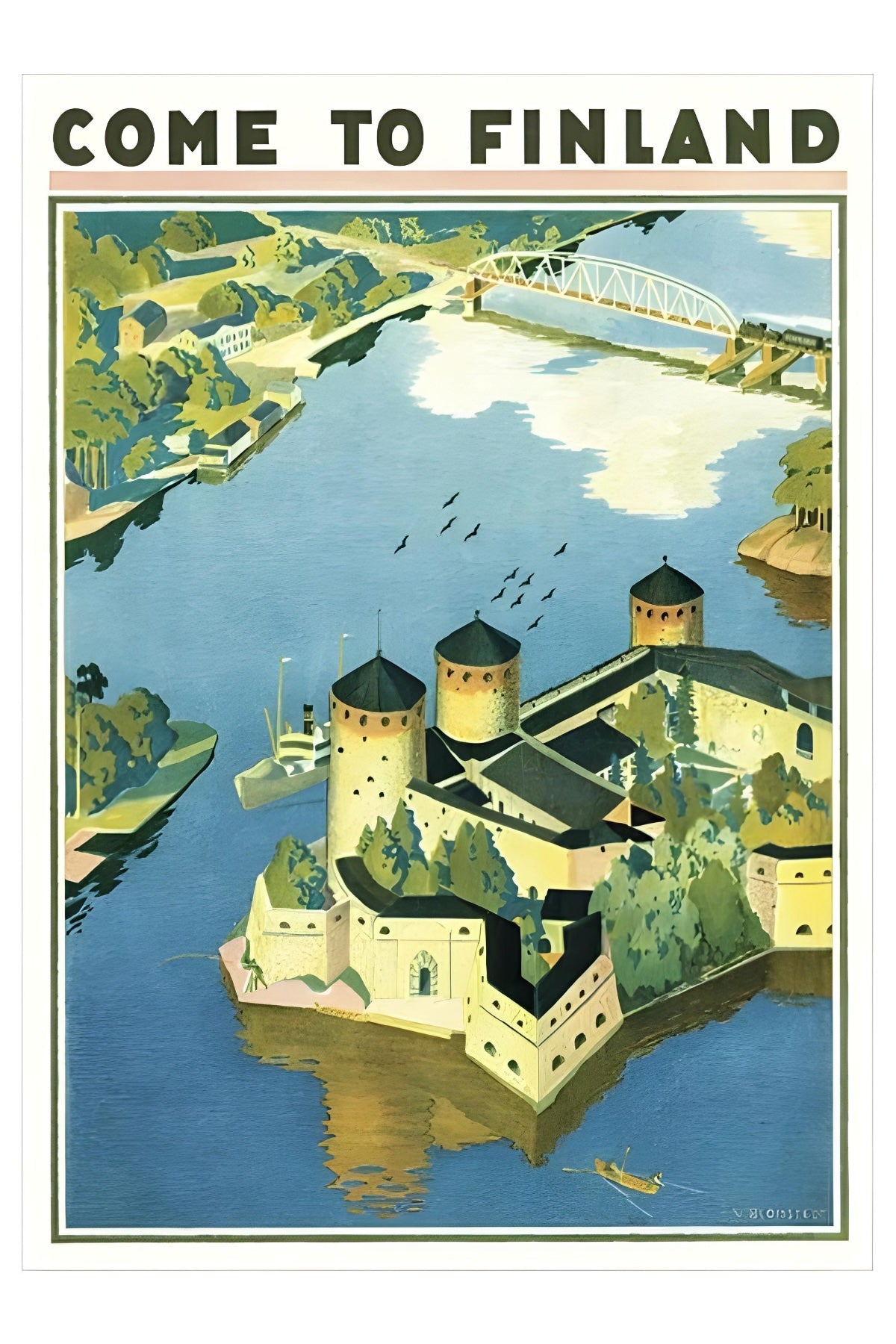 Kommen Sie nach Finnland Postkarte