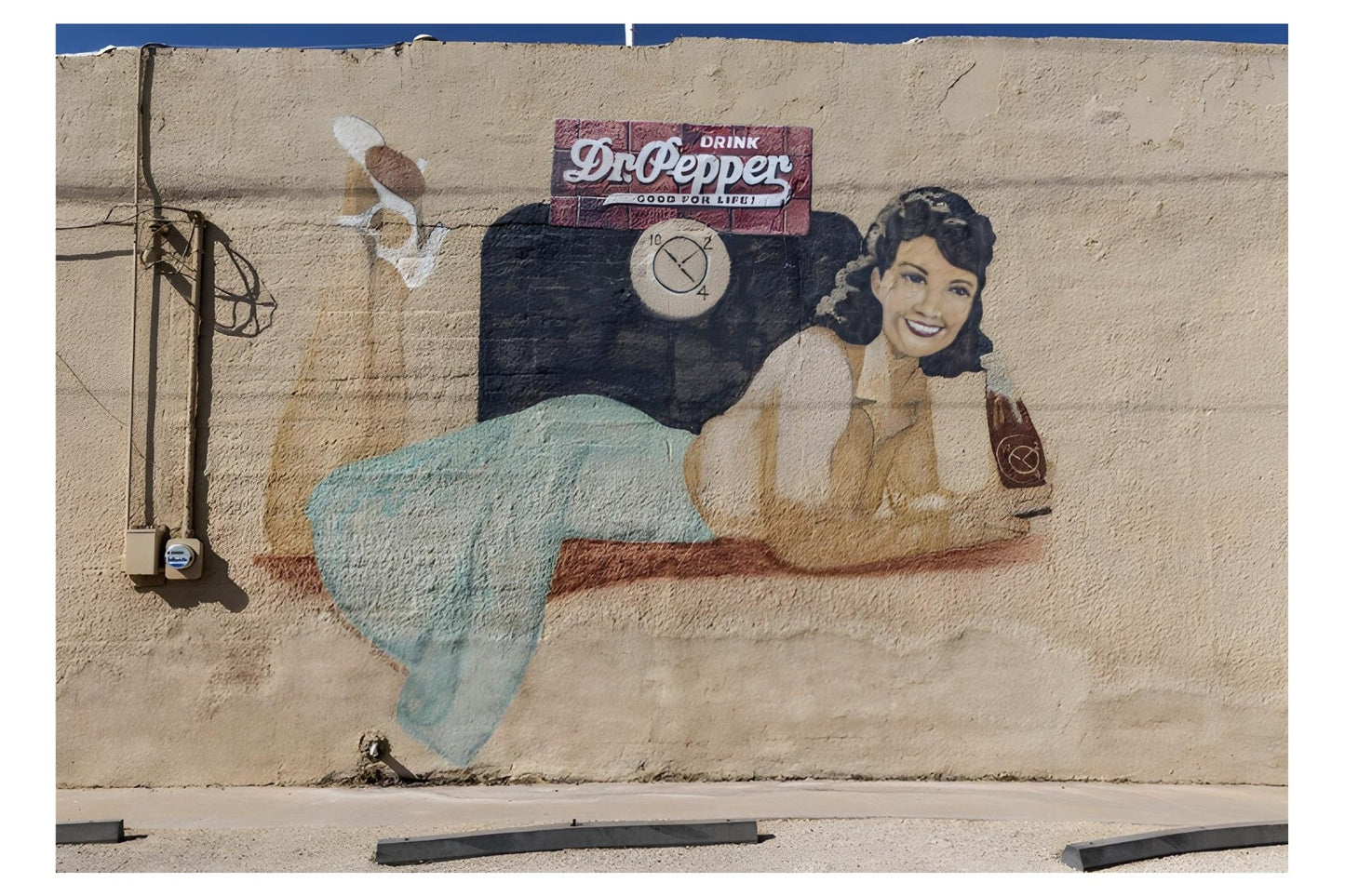 Dr. Pepper Vintage Wandwerbung Postkarte