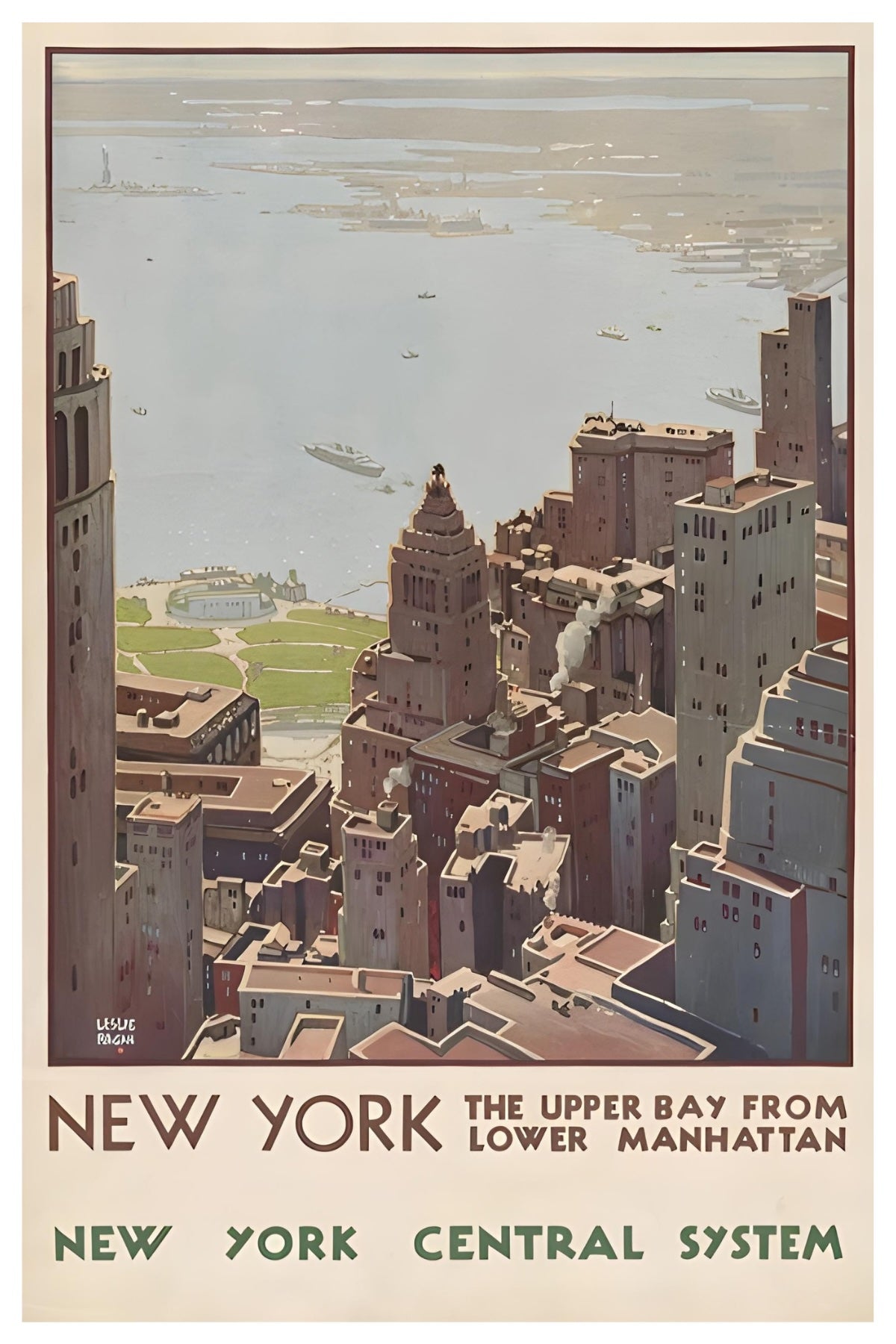 New York City Upper Bay von Lower Manhattan Postkarte
