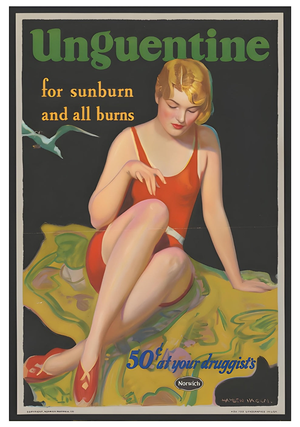 Unguentine Postal Card