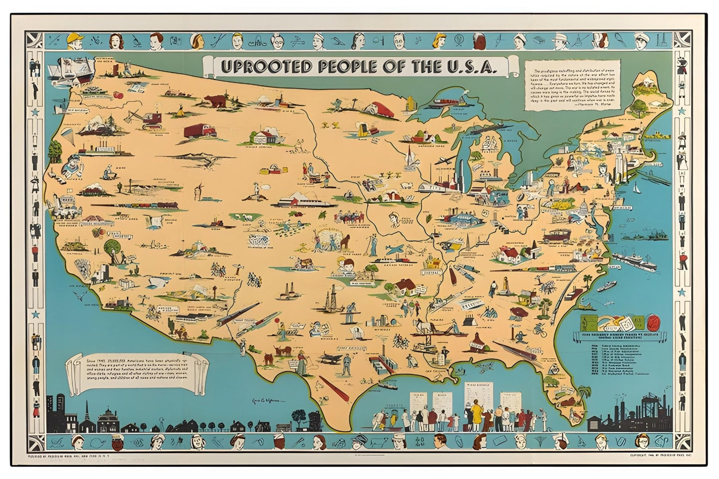 Uprooted People of the U.S.A. Postal Card