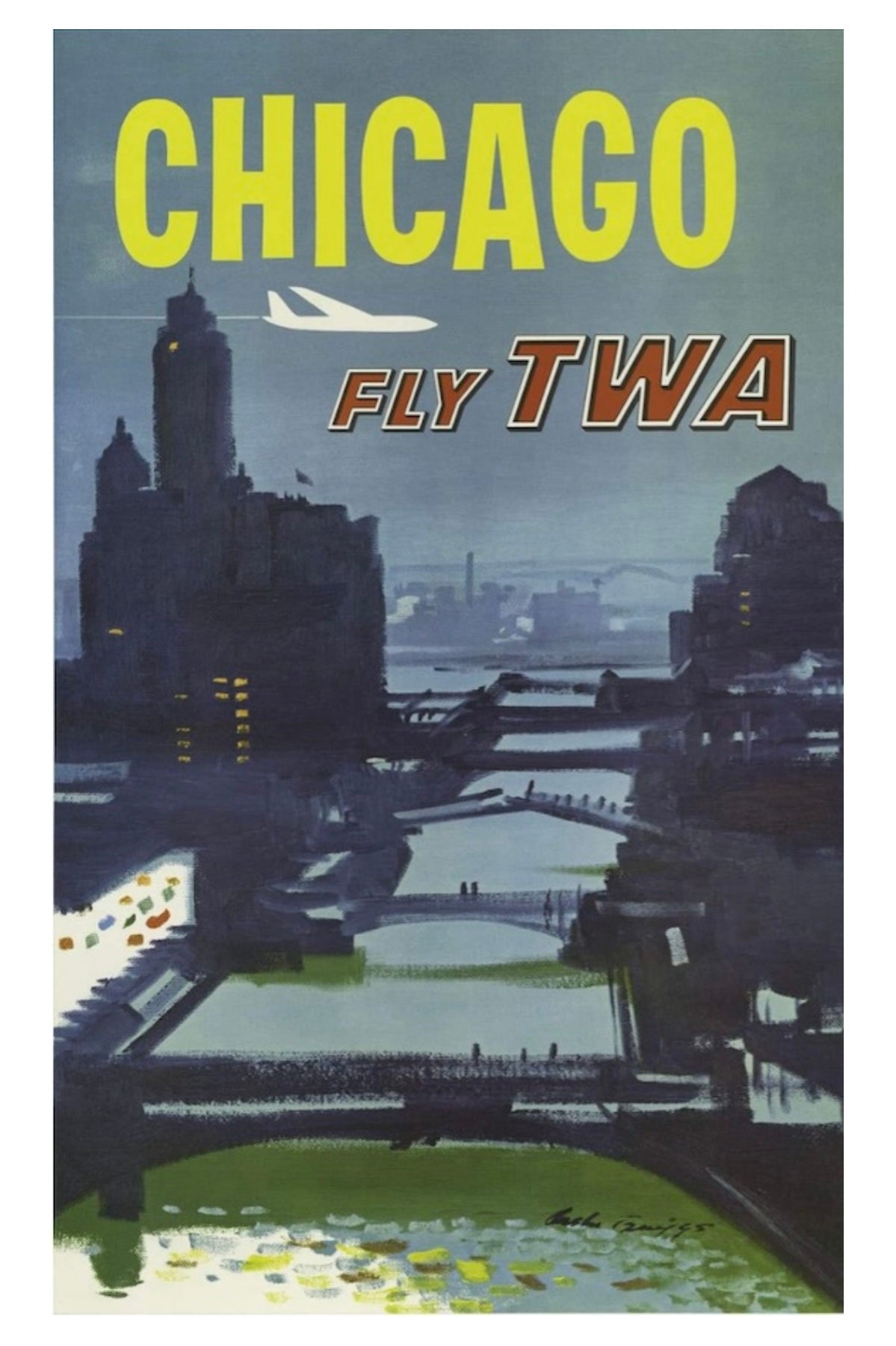 Chicago TWA Postkarte