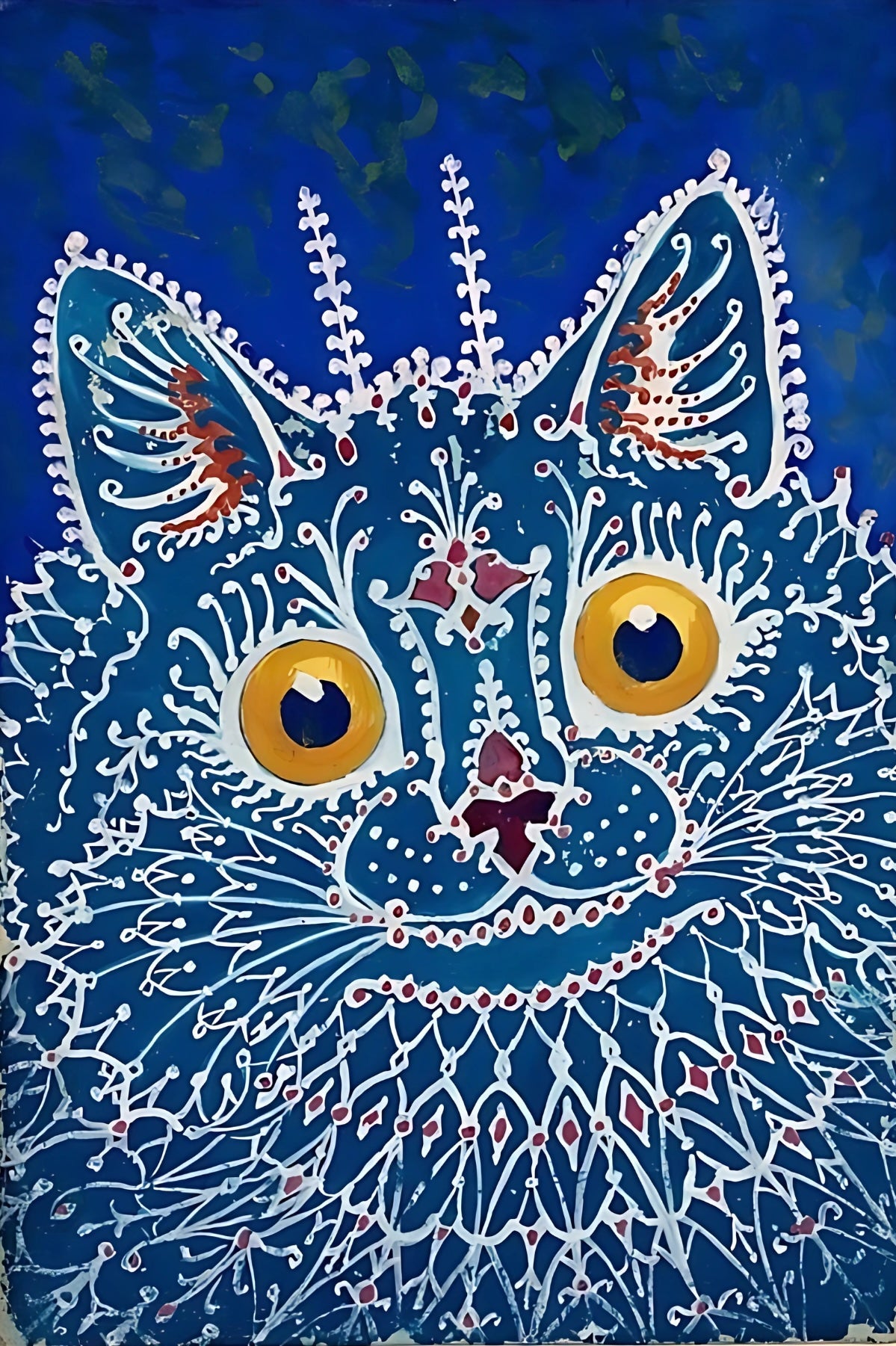 Blaue Katze Postkarte