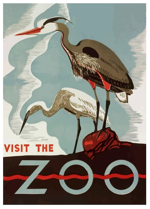 Besuchen Sie die Zoo-Postkarte