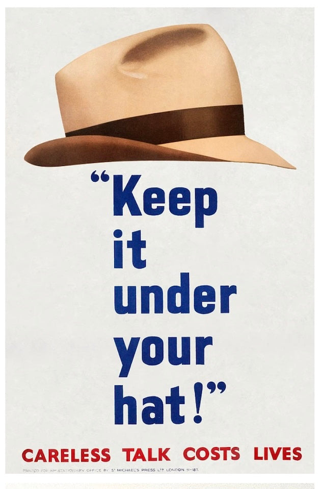 Keep It Under Your Hat Postal Card