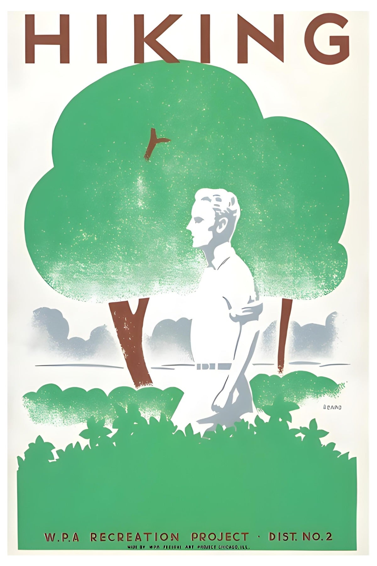 Wandern WPA Postkarte