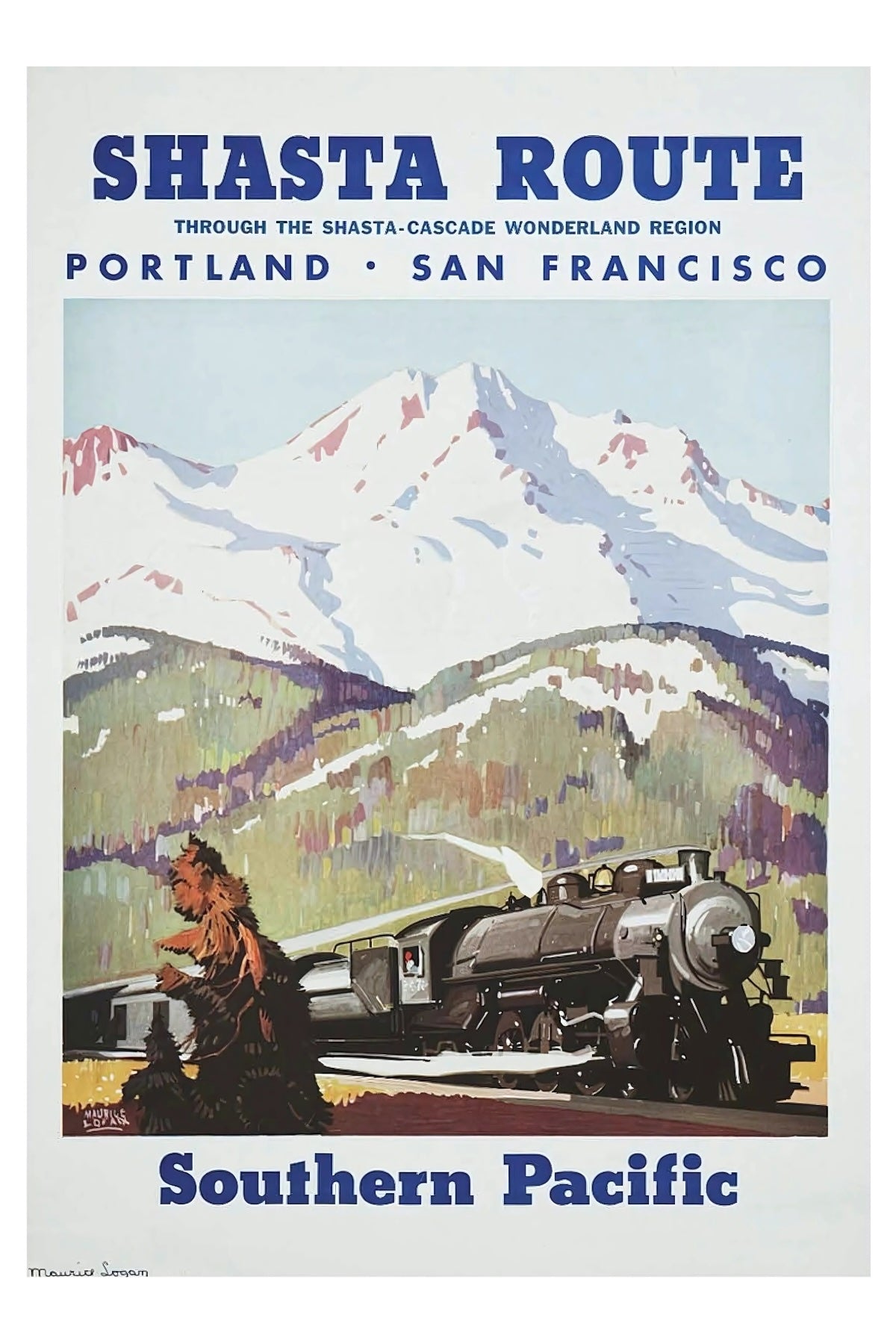 Shasta Route Southern Pacific Postkarte