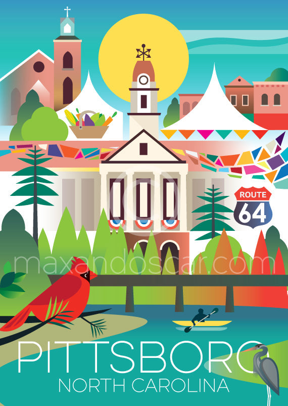PITTSBORO, NORTH CAROLINA POSTKARTE