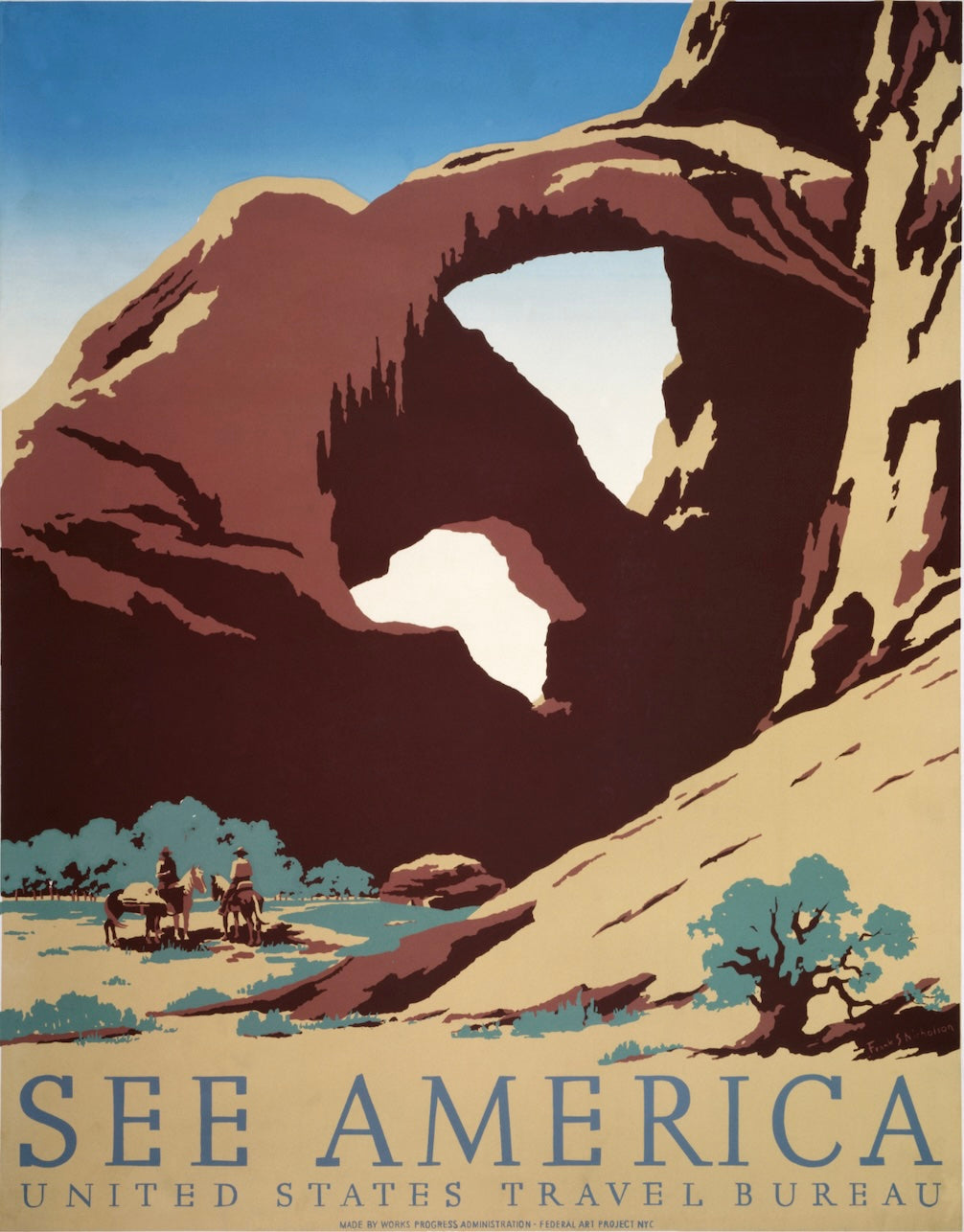 Siehe Amerika US Travel Bureau Vintage Postkarte