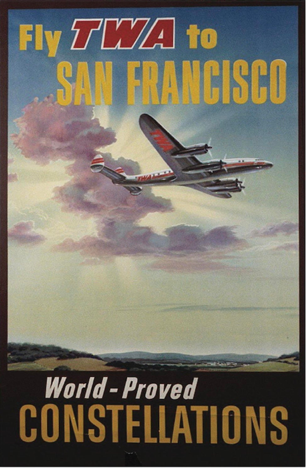 San Francisco TWA Vintage Postkarte