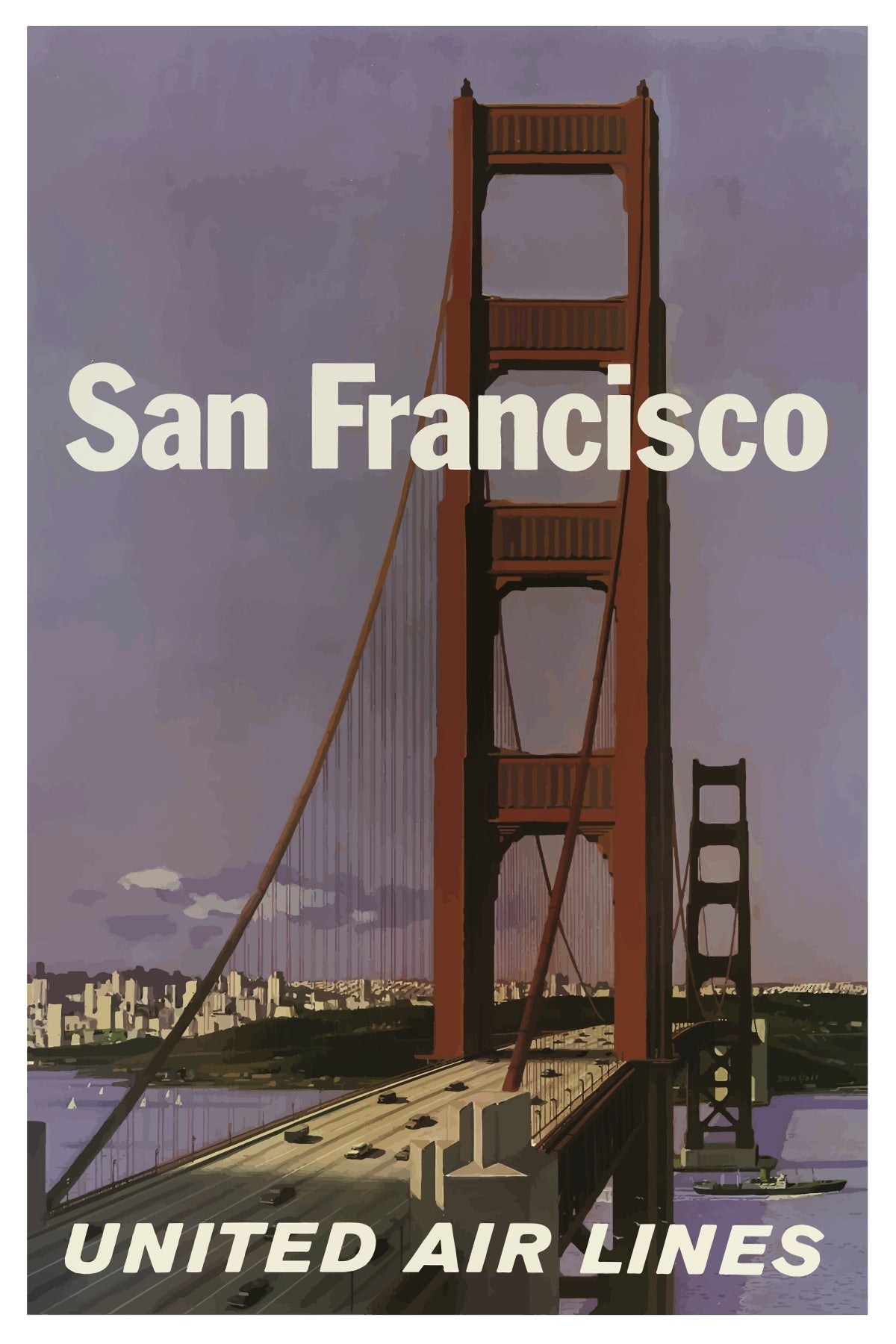 San Francisco UAL Postkarte