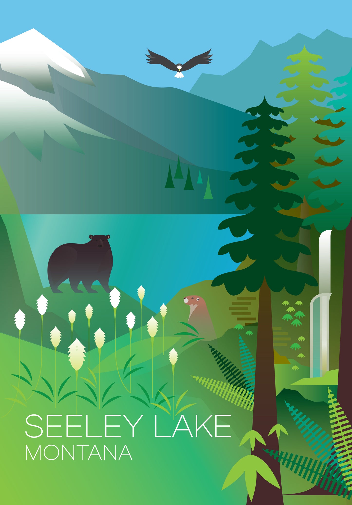 LTP - Seeley Lake Postkarte
