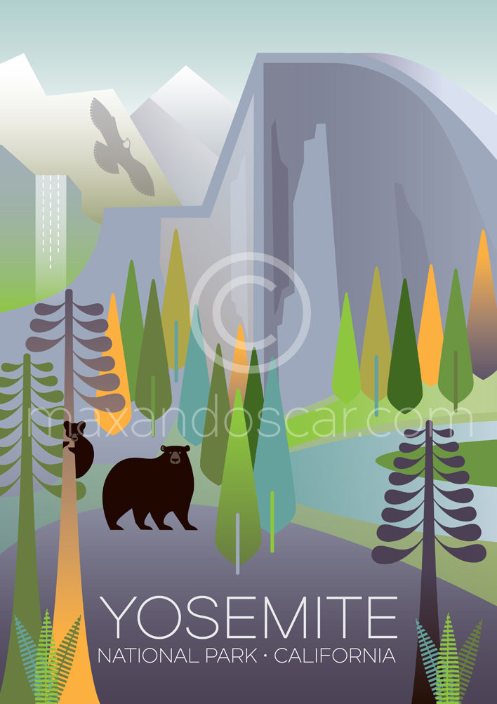 YOSEMITE-NATIONALPARK-POSTKARTE