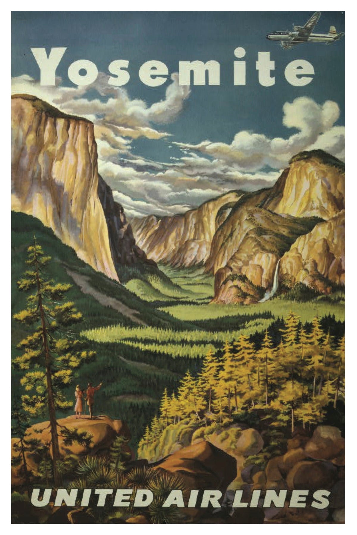 YOSEMITE NATIONAL PARK UNITED AIR LINES POSTKARTE