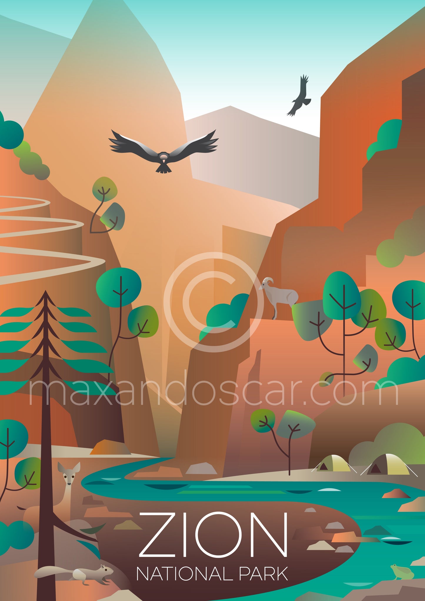 ZION-NATIONALPARK-POSTKARTE