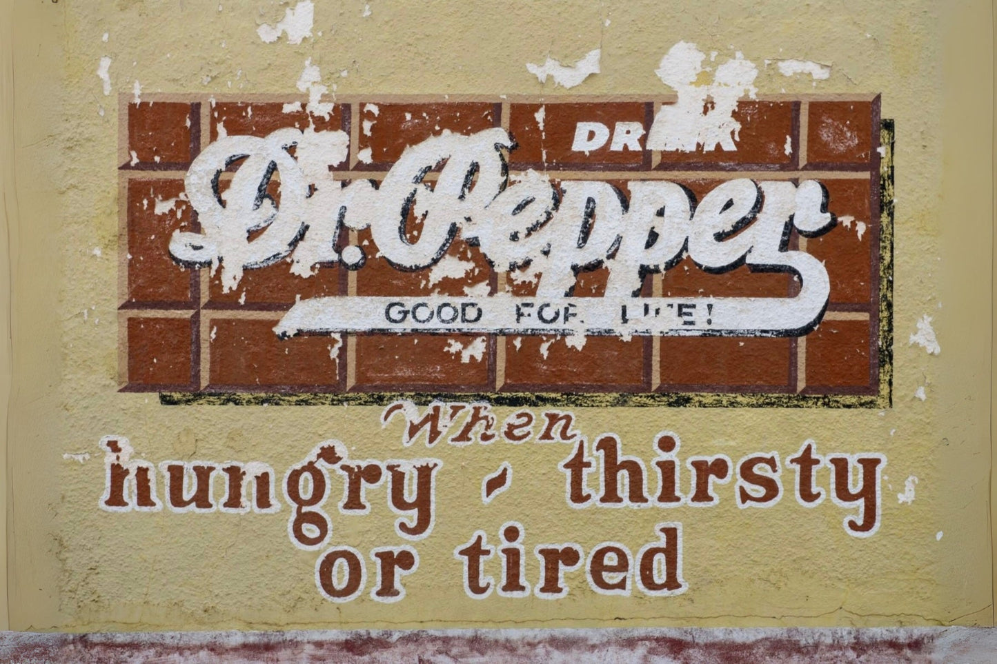 Dr. Pepper Hungry Vintage Wand Werbung Postkarte