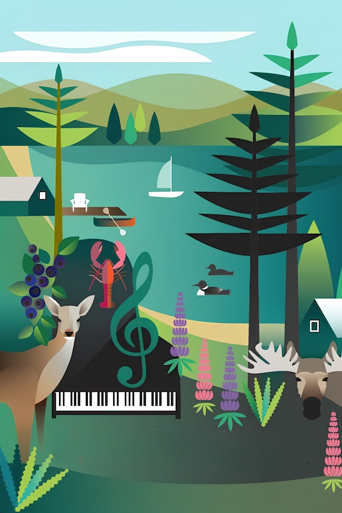 Sights & Sounds of Summer Postcard
