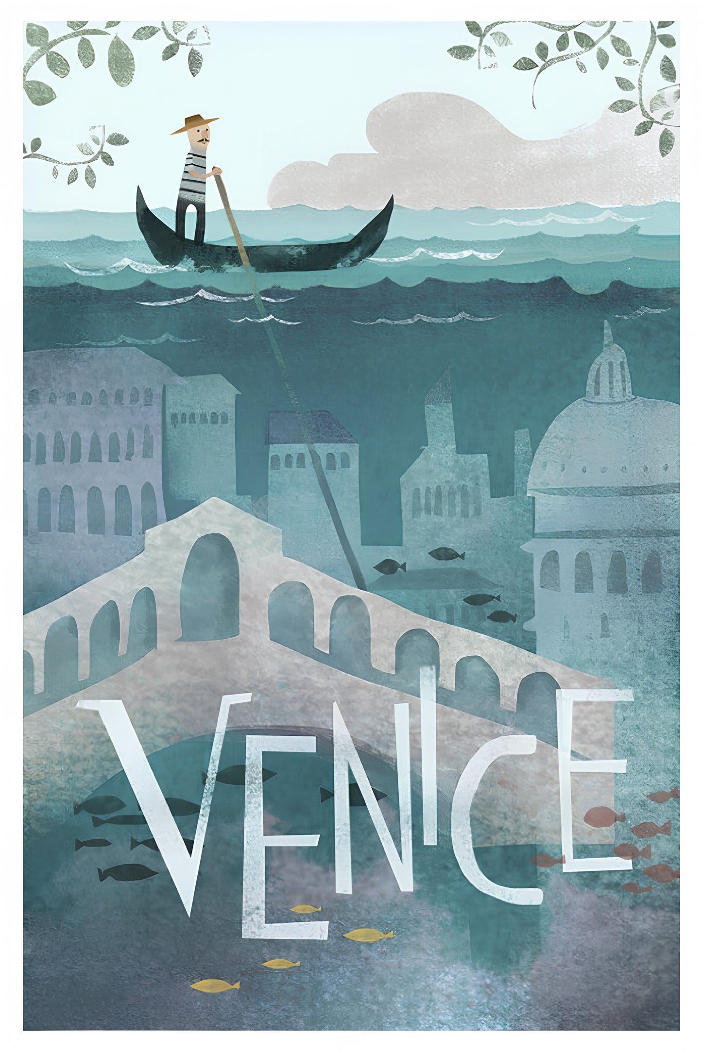 VENICE GONDOLIER POSTAL CARD