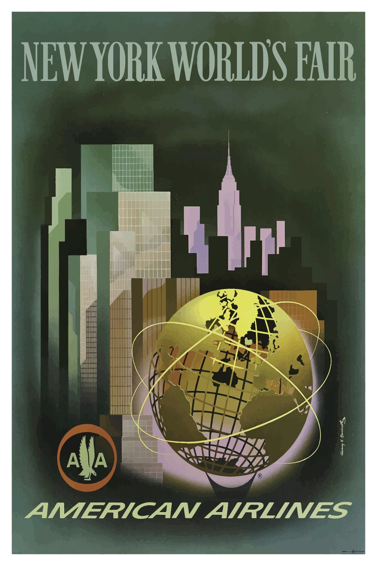 NEW YORK WORLD'S FAIR AMERICAN AIRLINES POSTAL CARD