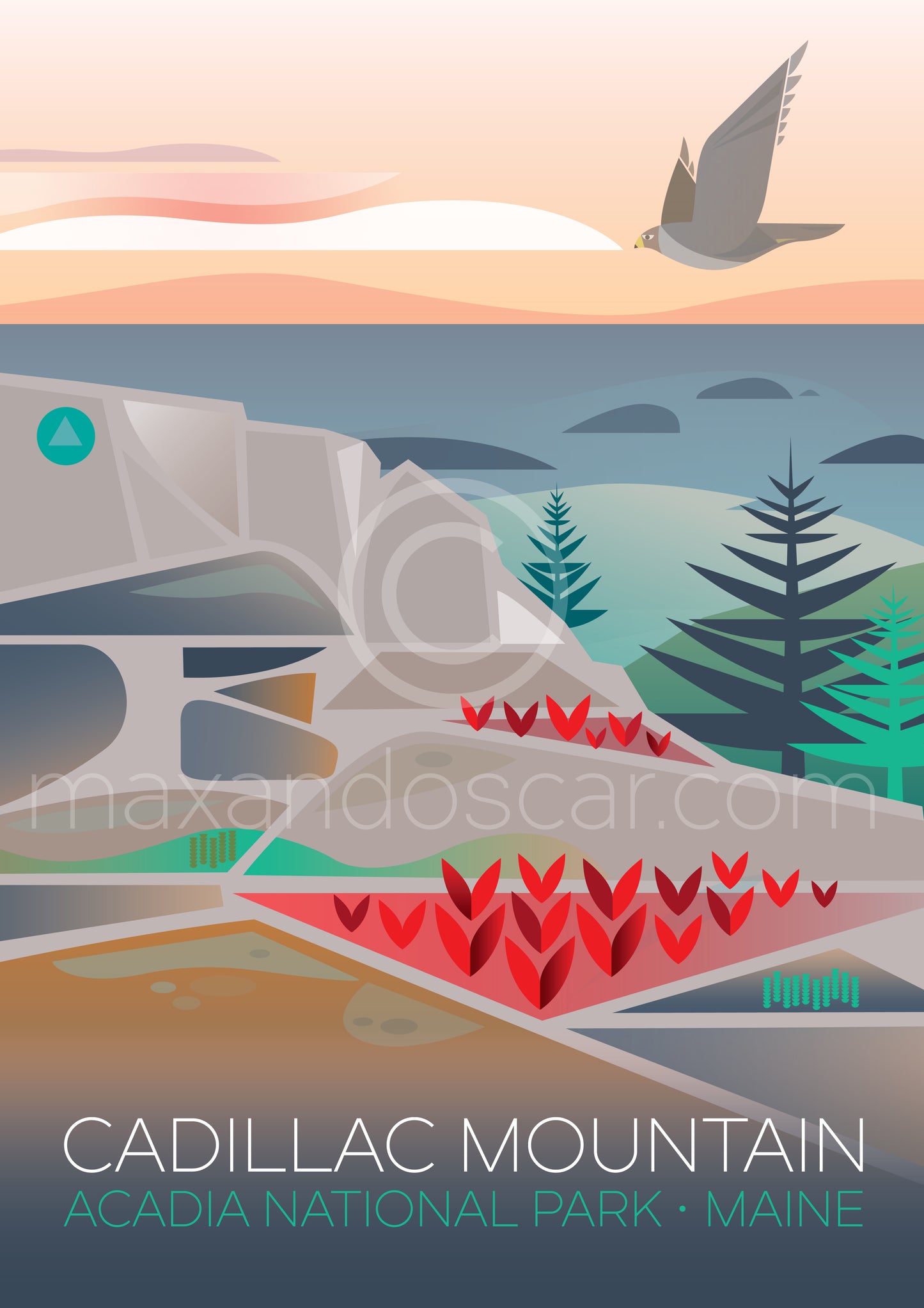 ACADIA NATIONAL PARK, CADILLAC MOUNTAIN POSTCARD