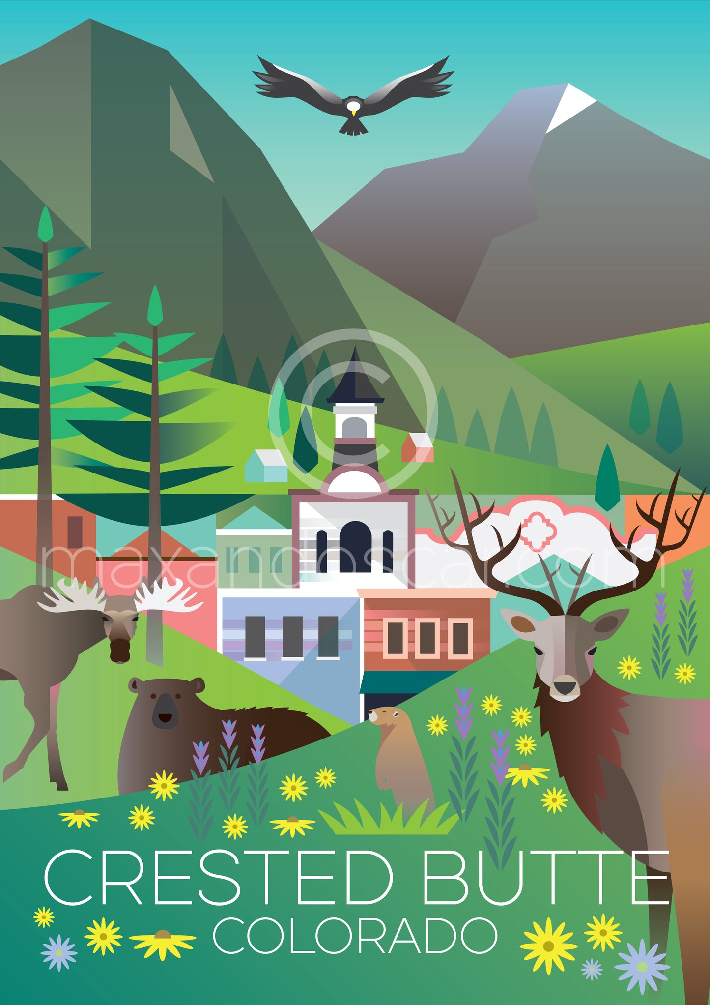 CRESTED BUTTE SUMMER POSTCARD