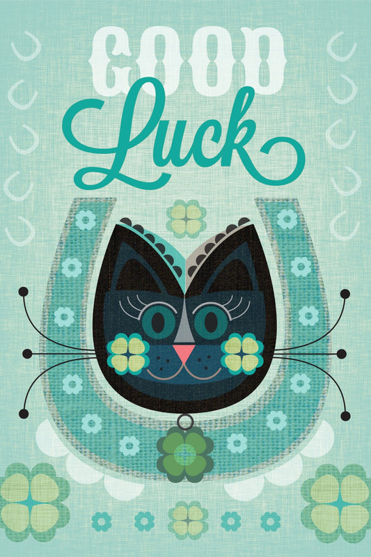 Good Luck Kitty Postcard