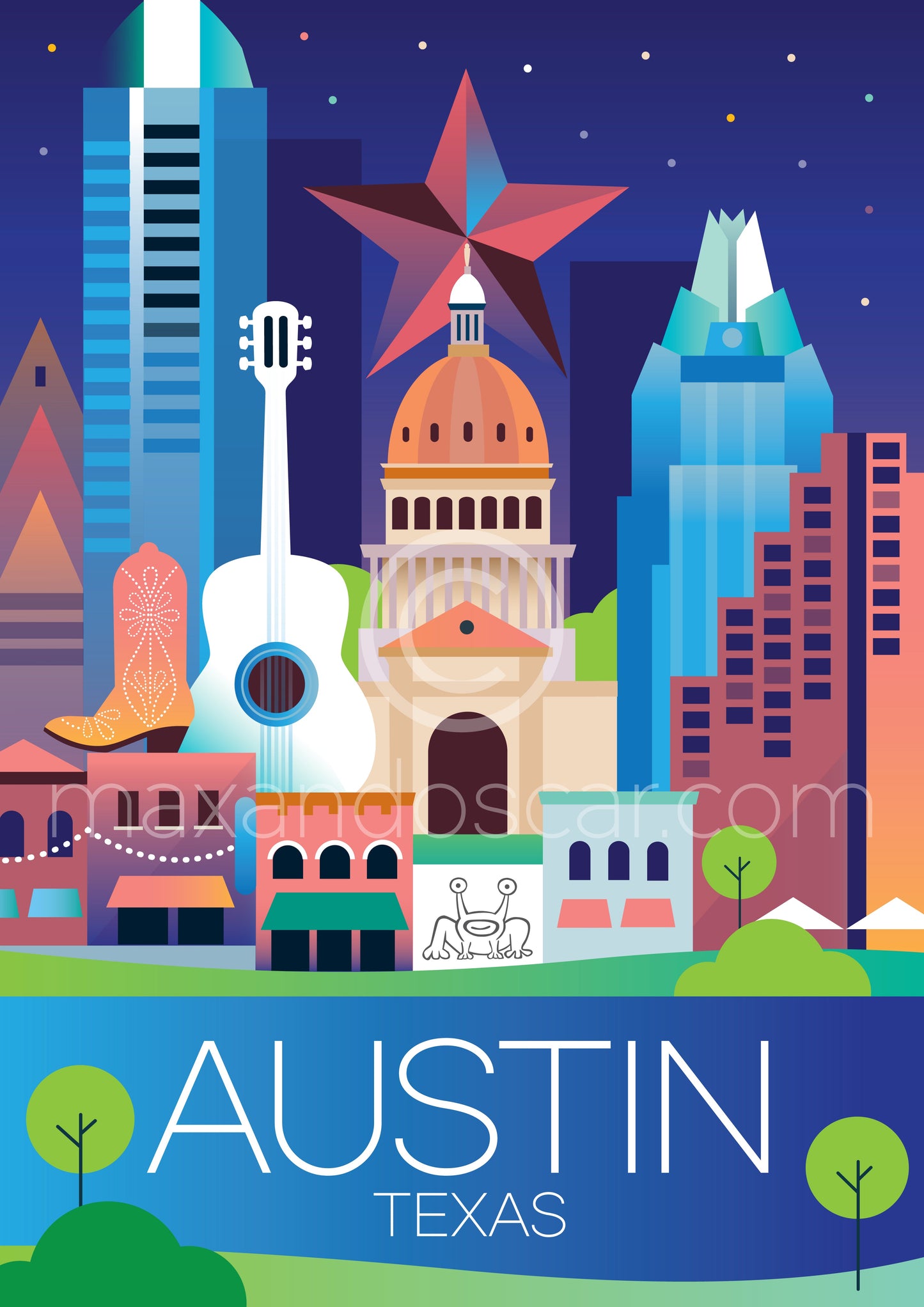 AUSTIN POSTKARTE